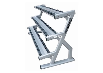 Χάλυβα διπλό ράφι αλτήρων Barbell τριών επιπέδων για 15 ζευγάρια