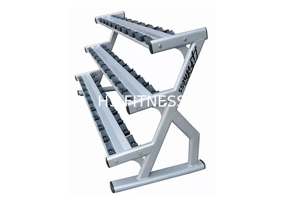 Χάλυβα διπλό ράφι αλτήρων Barbell τριών επιπέδων για 15 ζευγάρια
